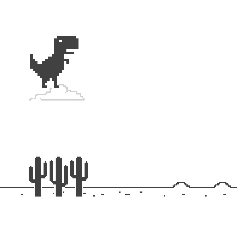 Now Enjoying Google Chrome Hidden Dinosaur Game