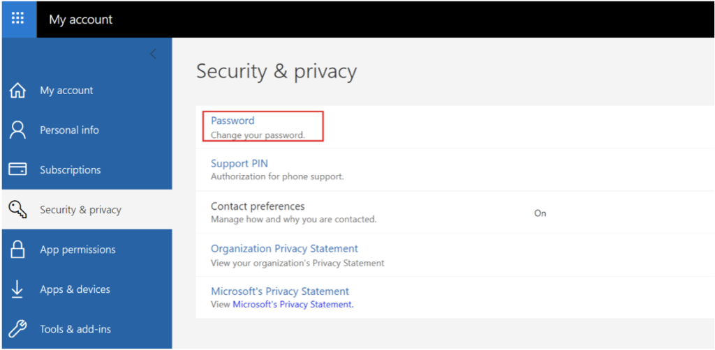 your directory is not enabled for password reset office 365