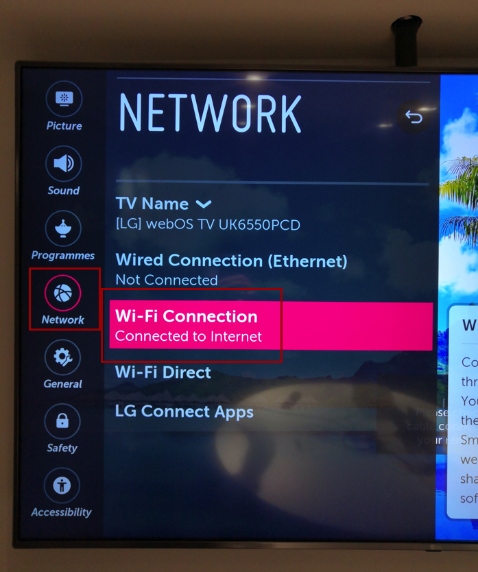 how to find mac address on lg tv