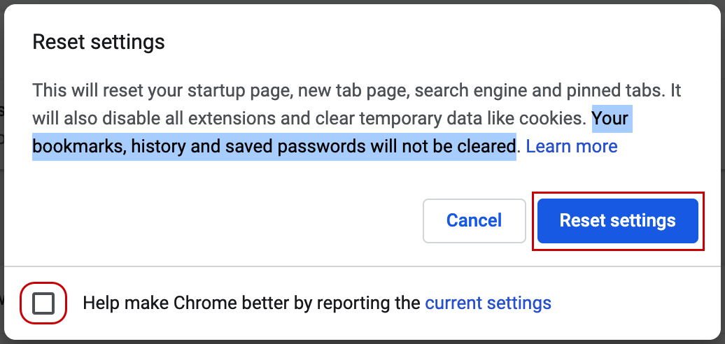 chrome android clear defaults