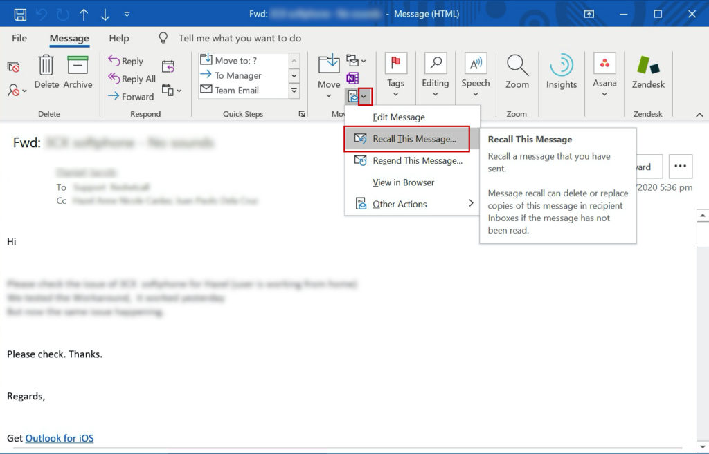 How To Recall An Email In Outlook Office 365 Datalop 1065