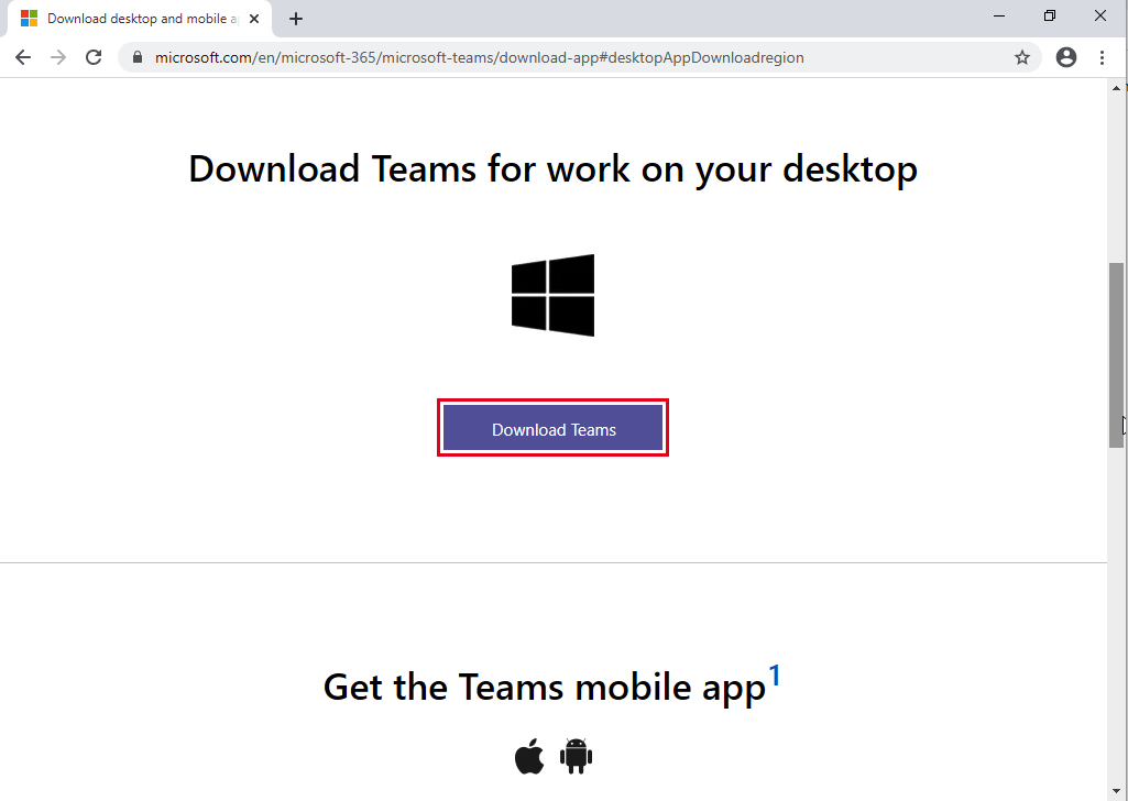 download teams windows 10