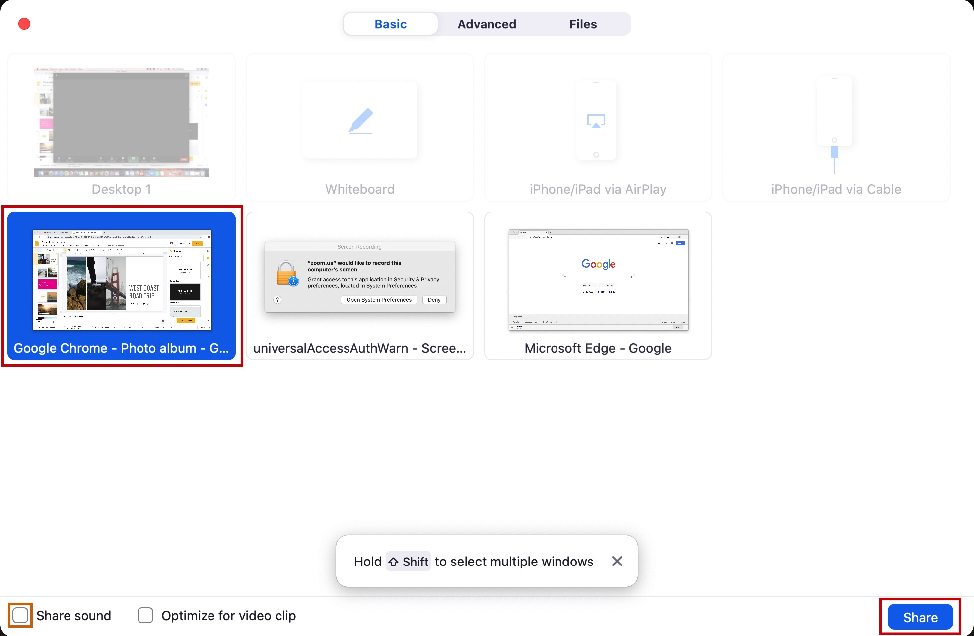 how to share screen on zoom on mac